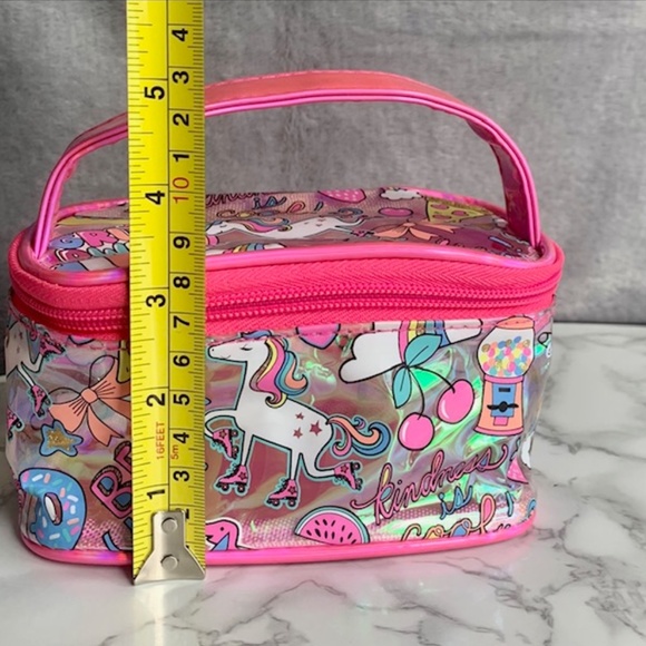 3/$45 ⭐️ Pink Iridescent Unicorn and Colourful Graphics Bag/Purse with handle - Picture 9 of 10